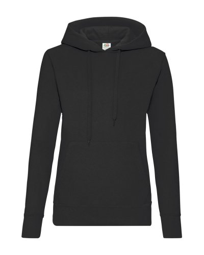 Felpa classica donna con cappuccio Hooded Nero