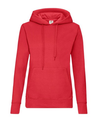 Felpa classica donna con cappuccio Hooded Rosso