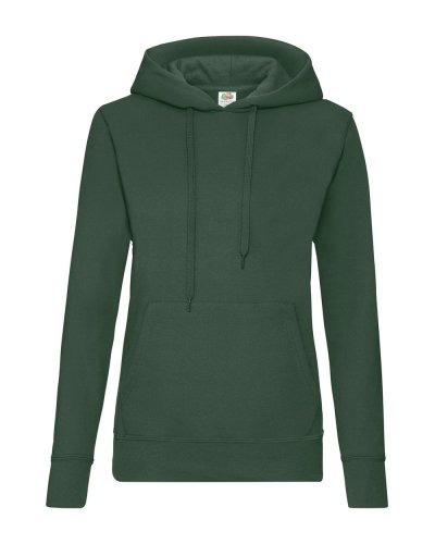 Felpa classica donna con cappuccio Hooded Bottle green