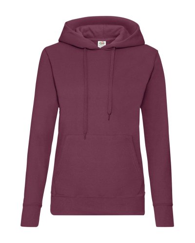 Felpa classica donna con cappuccio Hooded Burgundy