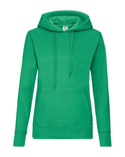 Felpa classica donna con cappuccio Hooded Kelly green