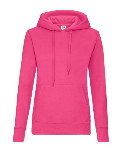 Felpa classica donna con cappuccio Hooded Fucsia