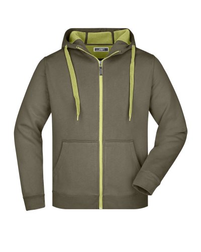 Men's Doubleface Jacket Olive / Lime Green