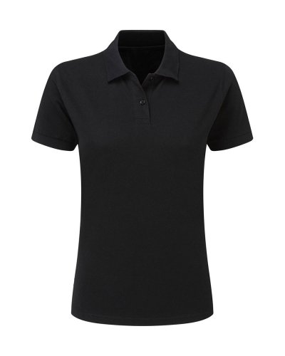 Polo donna piqué Black