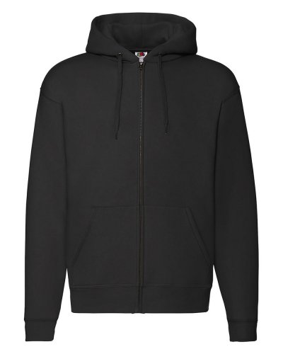 Felpa premium con cappuccino e cerniera intera Hooded Zip Nero