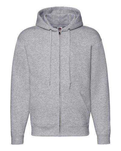 Felpa premium con cappuccino e cerniera intera Hooded Zip Heather grey