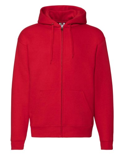 Felpa premium con cappuccino e cerniera intera Hooded Zip Rosso