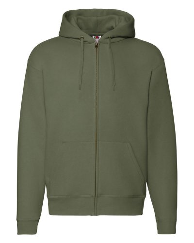Felpa premium con cappuccino e cerniera intera Hooded Zip Classic olive