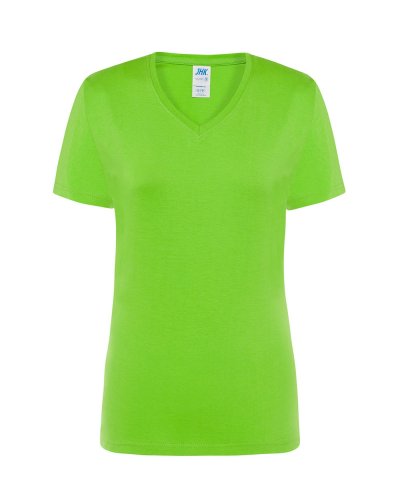 T-shirt regular lady comfort v-neck Lime