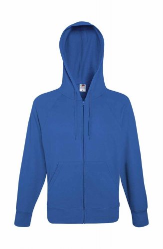 Felpa leggera con cerniera intera e cappuccio Royal blue