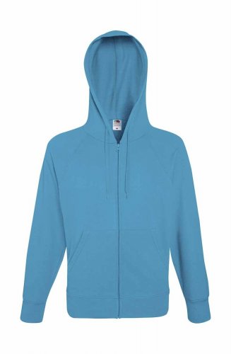 Felpa leggera con cerniera intera e cappuccio Azure blue