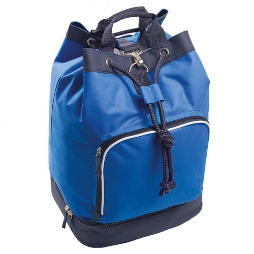 Sacca zaino Equipe Nylon nero, tasca scarpe, 56x37x25cm