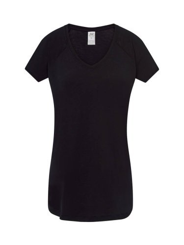 T-shirt donna urban slub cotone 100% col V manica corta