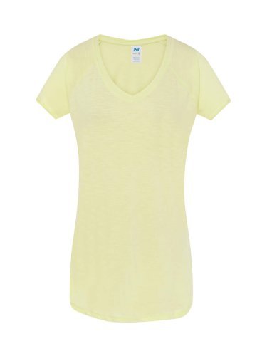 T-shirt donna urban slub cotone 100% col V manica corta