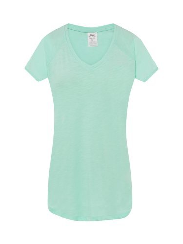 T-shirt donna urban slub cotone 100% col V manica corta