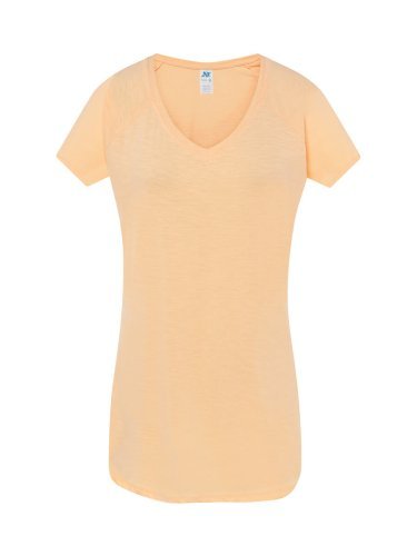 T-shirt donna urban slub cotone 100% col V manica corta