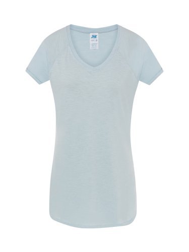 T-shirt donna urban slub cotone 100% col V manica corta