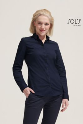 Camisa de mujer Blake, ajustada al cuerpo en algodón elástico