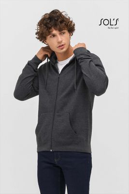 Stone Unisex Hoodie mit Reißverschluss und Kapuze, Regular Fit