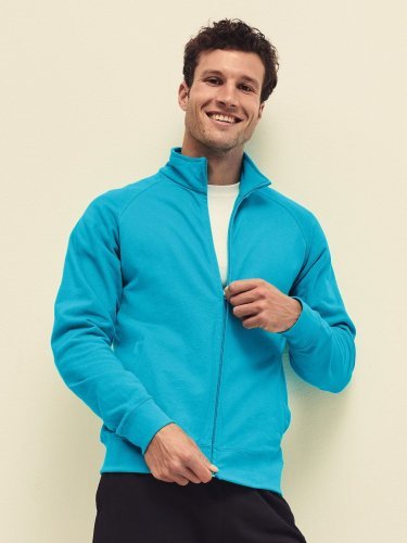 Leichte Fleecejacke mit Reißverschluss von Fruit of the Loom Raglanärmel