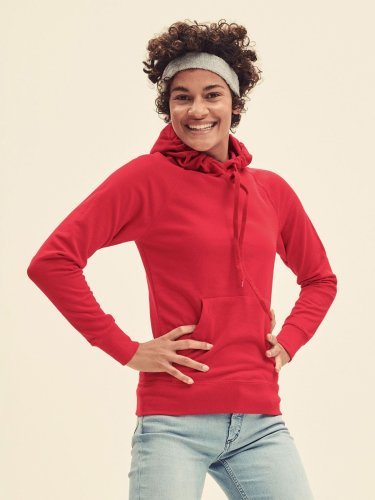 Felpa donna Fruit of the Loom leggera cappuccio