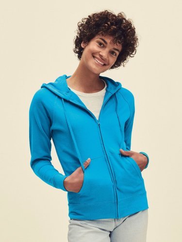 Felpa Fruit of the Loom con zip, cappuccio, cotone 80%
