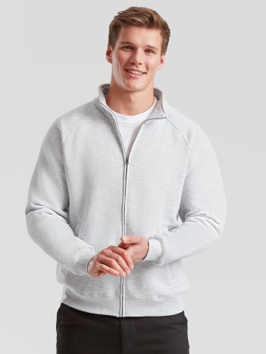 Sweat Raglan Premium en coton, fermeture éclair cachée, poches frontales
