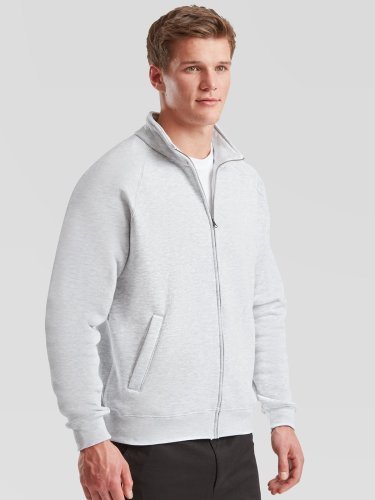 Sweat Raglan Premium en coton, fermeture éclair cachée, poches frontales