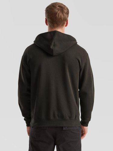 Felpa premium con cappuccio e zip lunga 70% cotone