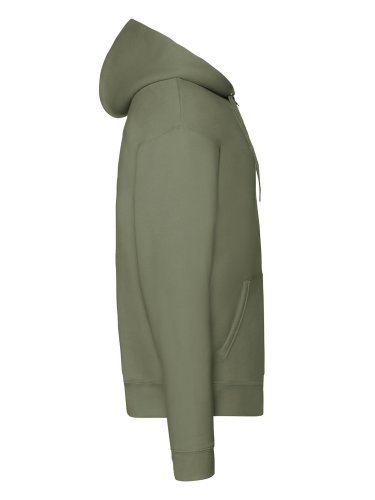 Felpa premium con cappuccio e zip lunga 70% cotone