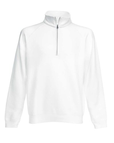 Felpa premium con 1/2 cerniera Bianco