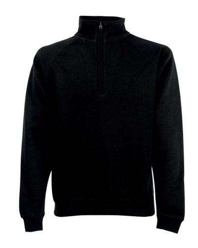 Felpa premium con 1/2 cerniera Nero