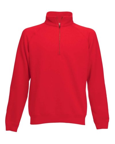 Felpa premium con 1/2 cerniera Rosso