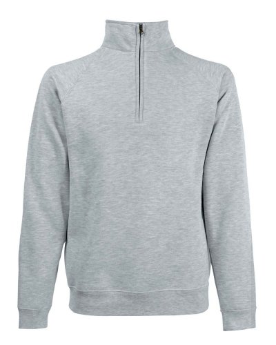 Felpa premium con 1/2 cerniera Heather grey