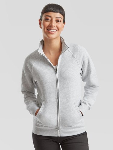 Fruit of the Loom Felpa Lady-Fit zip lunga cotone regular donna