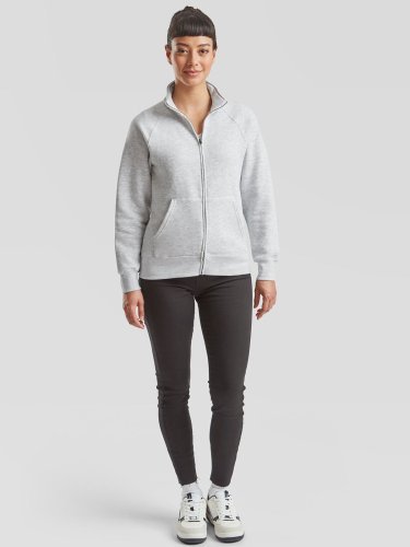 Fruit of the Loom Felpa Lady-Fit zip lunga cotone regular donna
