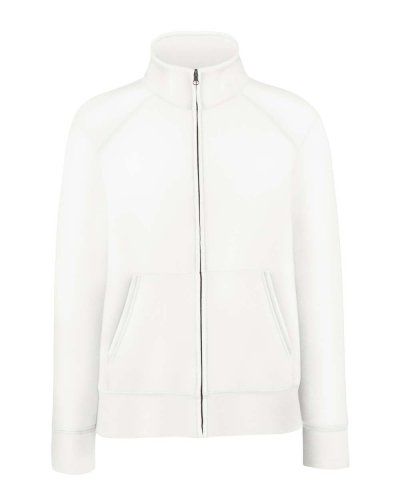 Felpa Lady-Fit con cerniera Premium Bianco