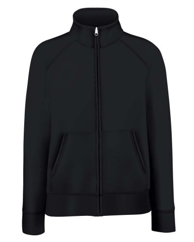 Felpa Lady-Fit con cerniera Premium Nero