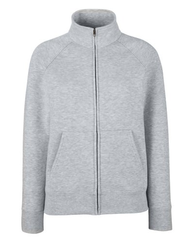 Felpa Lady-Fit con cerniera Premium Heather grey