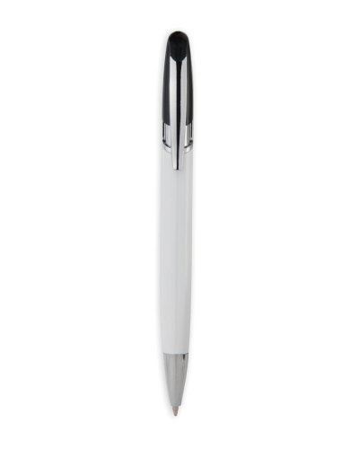 Penna a sfera con fusto e clip in metallo Bianco