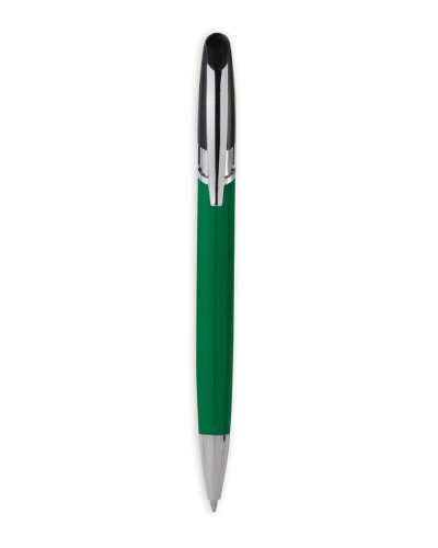 Penna a sfera con fusto e clip in metallo Verde