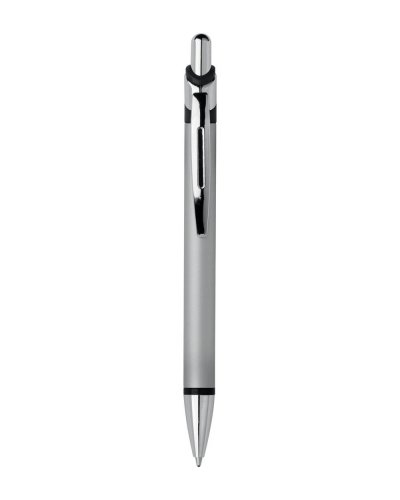 Penna a sfera con clip e fusto in metallo Nero