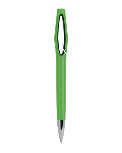 Penna a sfera con chiusura a rotazione Verde Acido