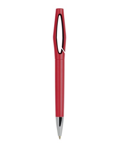 Penna a sfera con chiusura a rotazione Rosso