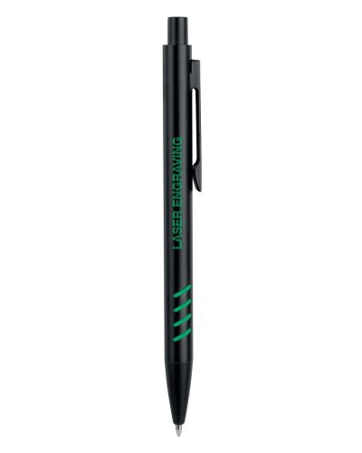 Penna a sfera in metallo e gomma Verde