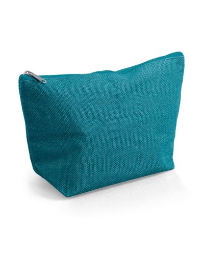 Beauty case in juta Turchese