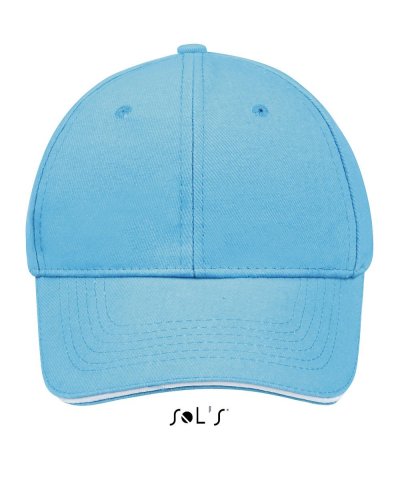 Cappellino adulto 6 pannelli Buffalo Turchese / Bianco