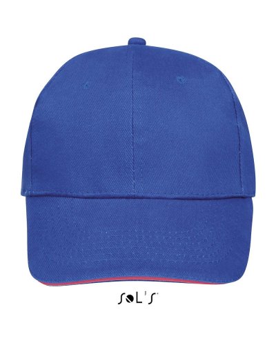 Cappellino adulto 6 pannelli Buffalo Blu Royal / Corallo Fluo