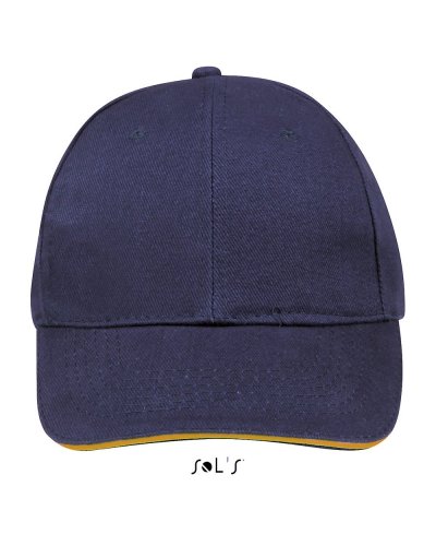Cappellino adulto 6 pannelli Buffalo Blu Oltremare / Arancio Fluo