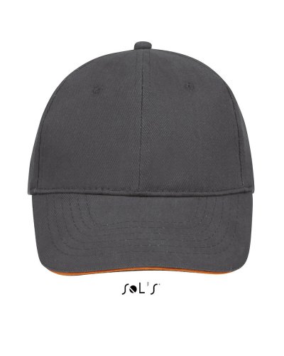 Cappellino adulto 6 pannelli Buffalo Grigio Scuro / Arancio